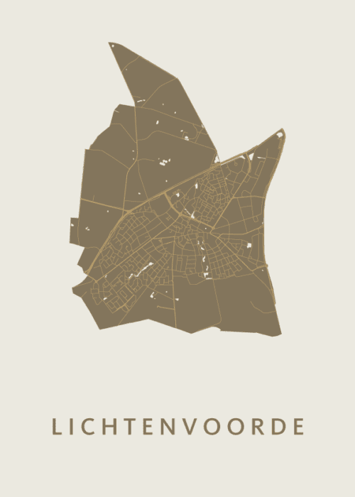 Lichtenvoorde Gold Stadskaart Poster Kopen
