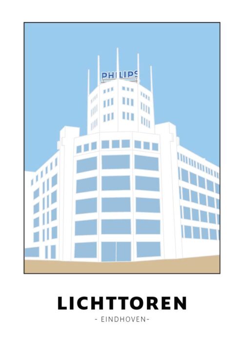 Lichttoren - Eindhoven lijntekening print