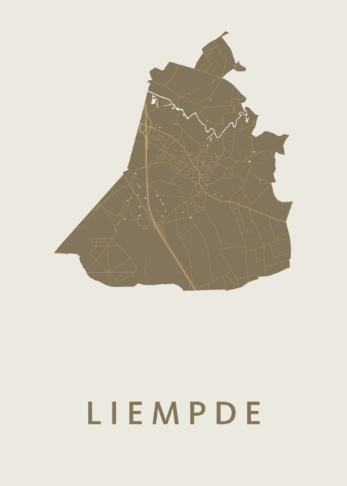 Liempde Gold Stadskaart Poster Kopen