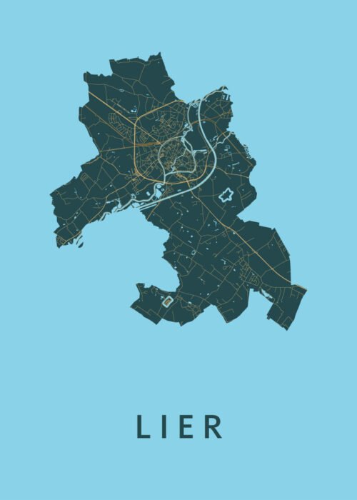 Lier Azure Stadskaart Poster Kopen