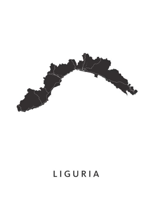 Liguria Regiokaart Poster