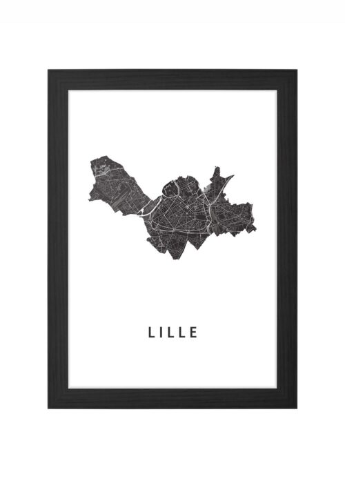 Lille (France) Ingelijst in Zwart lijst Kopen | Kunst in Kaart