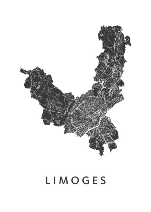 Limoges Stadskaart Poster Kopen
