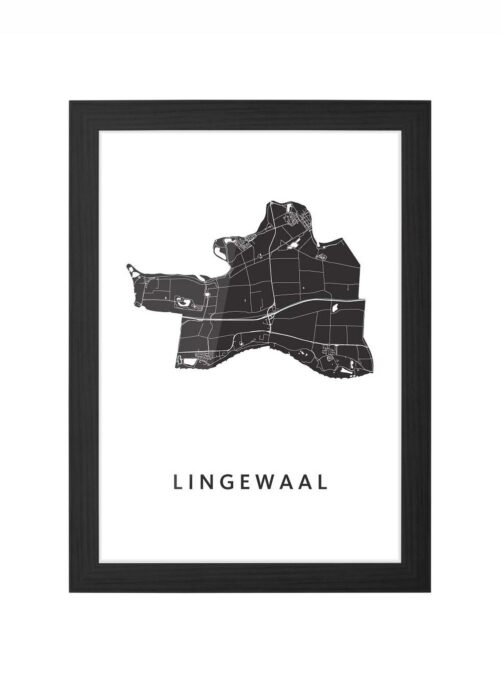 Lingewaal White Ingelijst in Zwart lijst Kopen | Kunst in Kaart