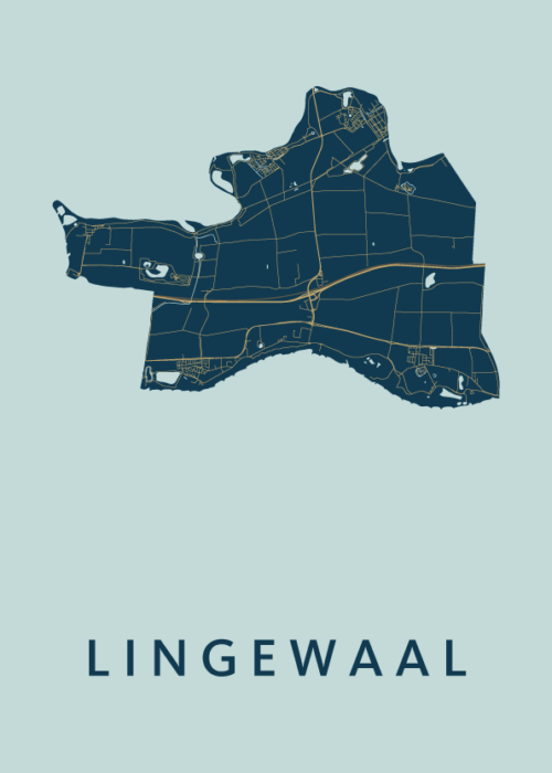 Lingewaal Stadskaart - Prussian poster