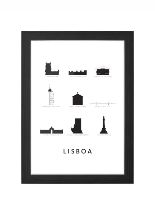 Lisboa - Architectuur Print ingelijst in zwarte lijst