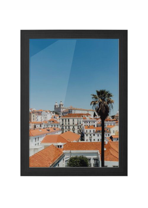 oranje daken fotografie poster ingelijst in zwarte lijst