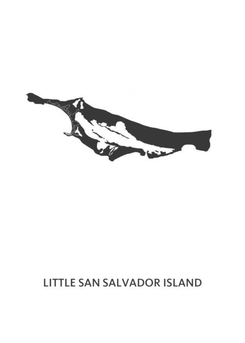 Little San Salvador Eilandkaart Poster