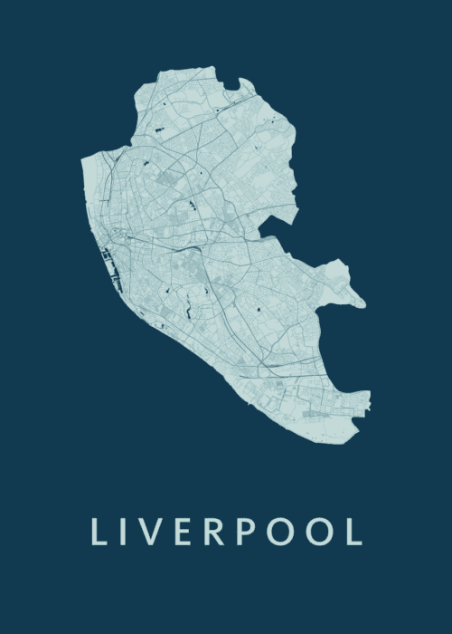 Liverpool Feldgrau Stadskaart Poster Kopen