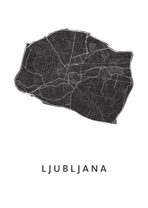 Ljubljana Stadskaart Poster Kopen