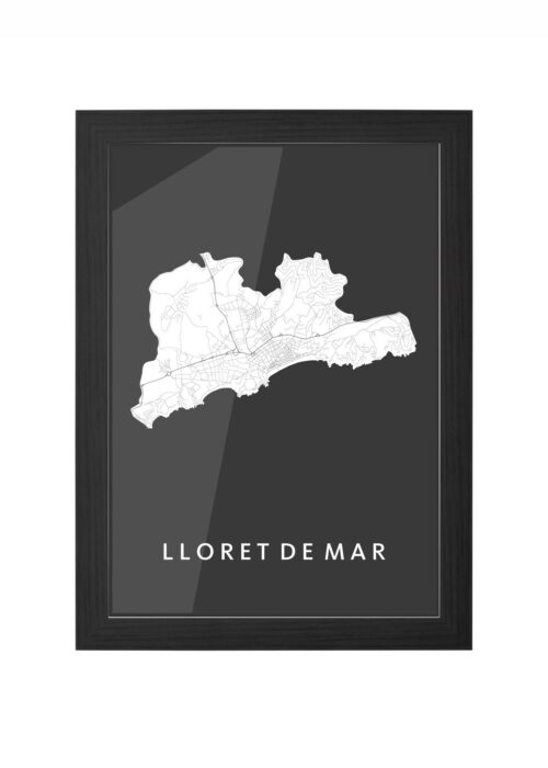 Lloret de Mar Black Ingelijst in Zwart lijst Kopen | Kunst in Kaart