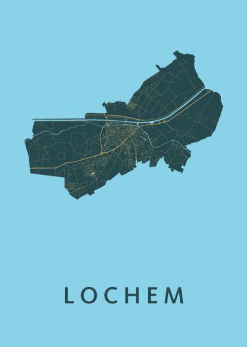 Lochem Azure Stadskaart Poster Kopen