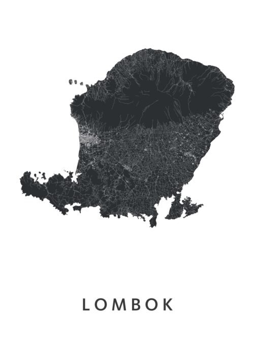 Lombok Eilandkaart Poster
