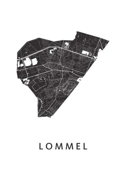 Lommel White Stadskaart Poster Kopen