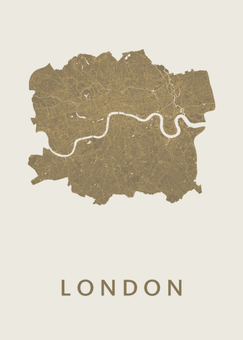 London stadskaart poster Gold