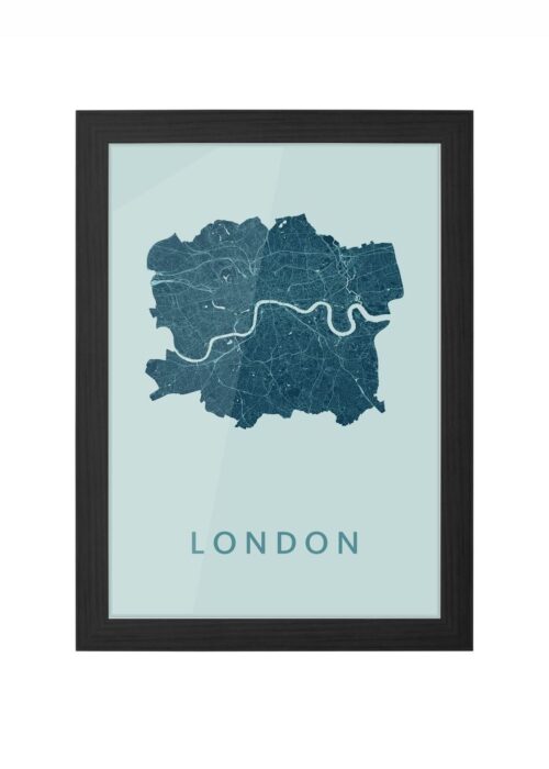 london stadskaart poster kopen ingelijst in zwarte lijst