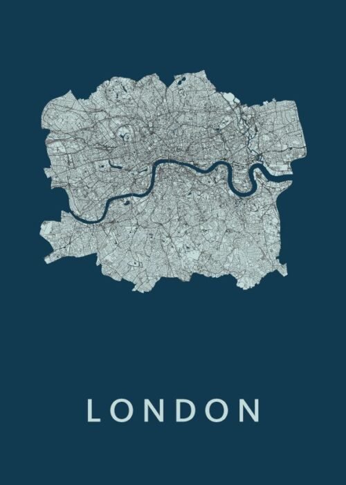 London stadskaart poster Navy