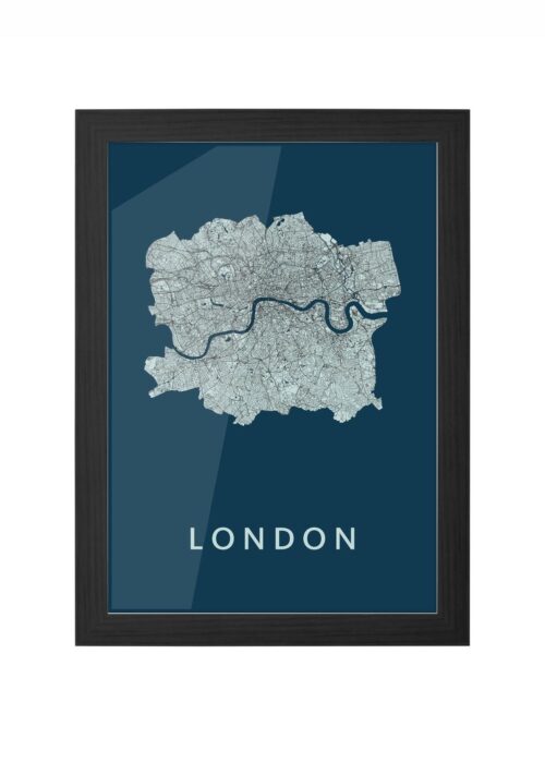 london stadskaart poster kopen ingelijst in zwarte lijst