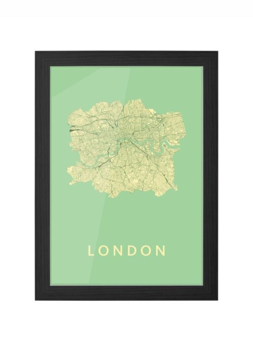 london stadskaart poster kopen ingelijst in zwarte lijst