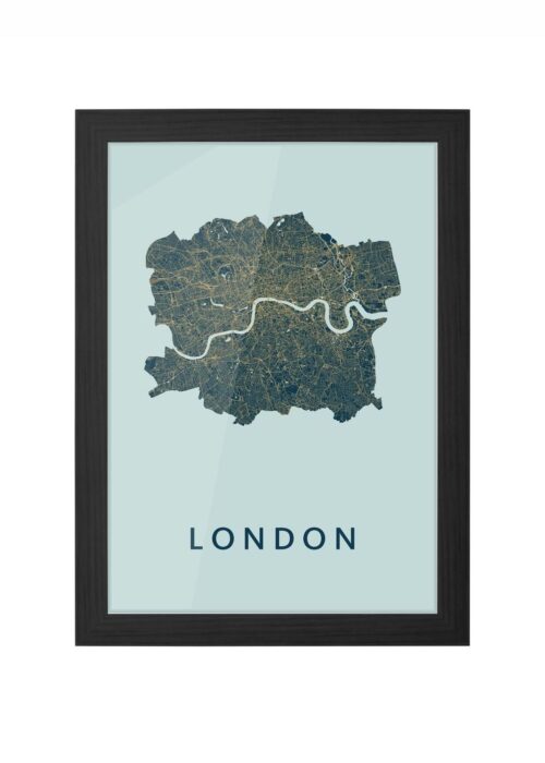 london stadskaart poster kopen ingelijst in zwarte lijst