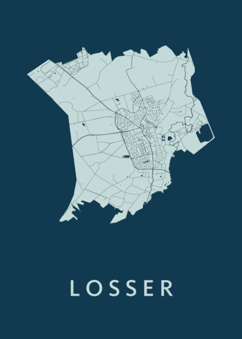 Losser Navy Stadskaart Poster Kopen