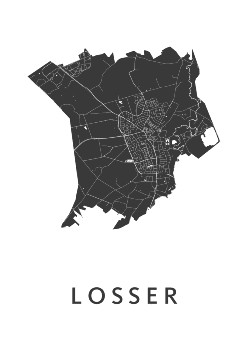 Losser White Stadskaart Poster Kopen