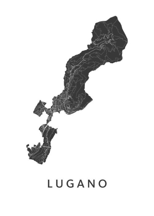 Lugano Stadskaart Poster Kopen