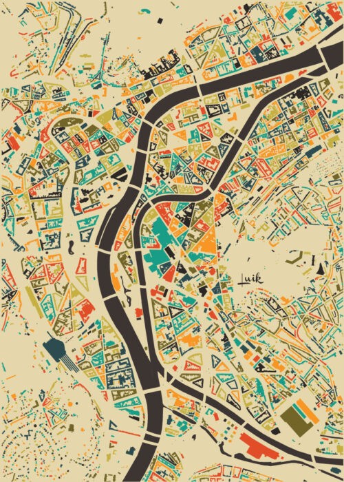 Luik Stadskaart Poster Kopen