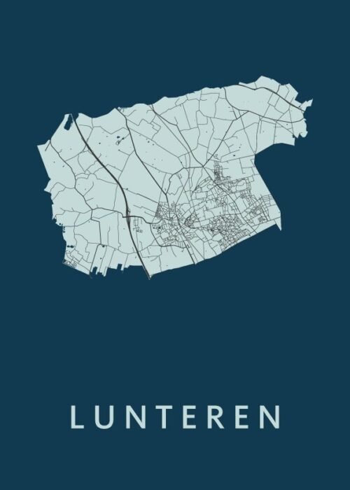 Lunteren Navy Stadskaart Poster Kopen