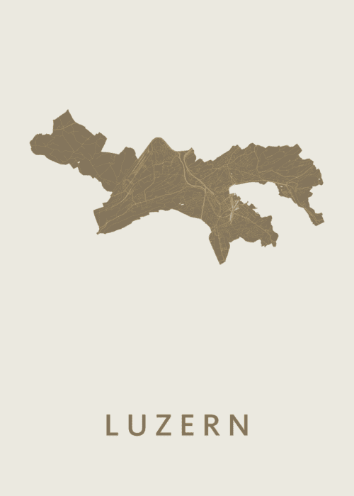 Luzern Gold Stadskaart Poster Kopen