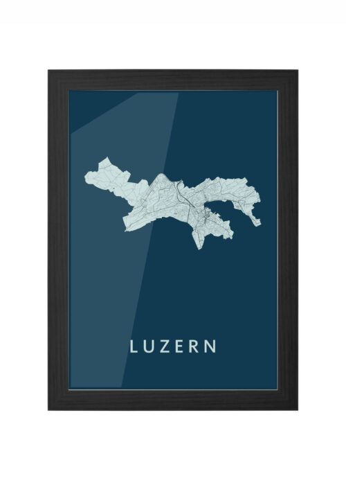 Luzern Navy Ingelijst in Zwart lijst Kopen | Kunst in Kaart