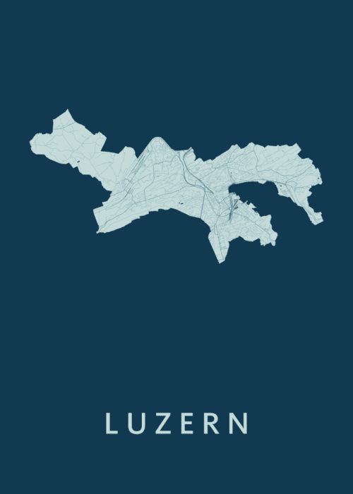 Luzern Feldgrau Stadskaart Poster Kopen