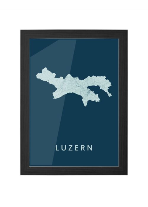 Luzern Feldgrau Ingelijst in Zwart lijst Kopen | Kunst in Kaart