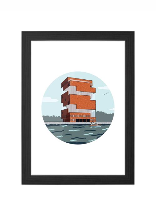 mas icoon print poster ingelijst in zwarte lijst