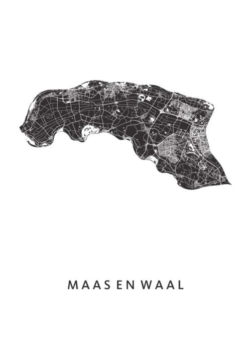 Land van Maas en Waal Regiokaart Poster