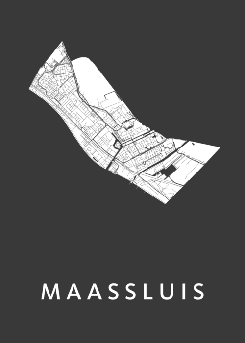 Maassluis Stadskaart - Black