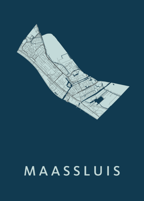 Maassluis Navy Stadskaart Poster Kopen