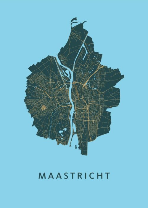 Maastricht Stadskaart Poster Azure Blauw