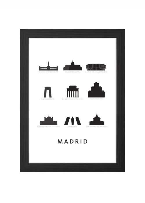 Madrid - Architectuur Print ingelijst in zwarte lijst