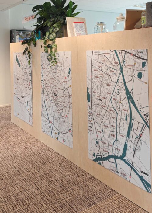 magneetbord stadskaarten voor op kantoor