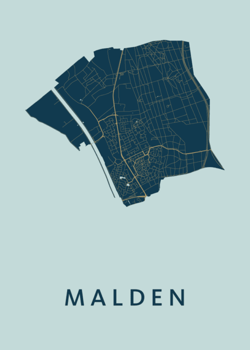 Malden Prussian Stadskaart Poster Kopen
