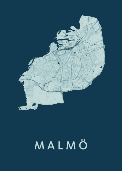 Malmö Stadskaart - Feldgrau poster