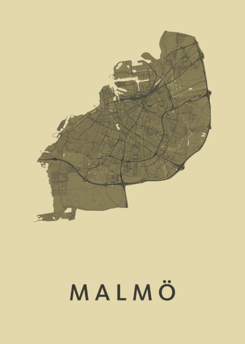 Malmö Stadskaart - GoldenRod poster