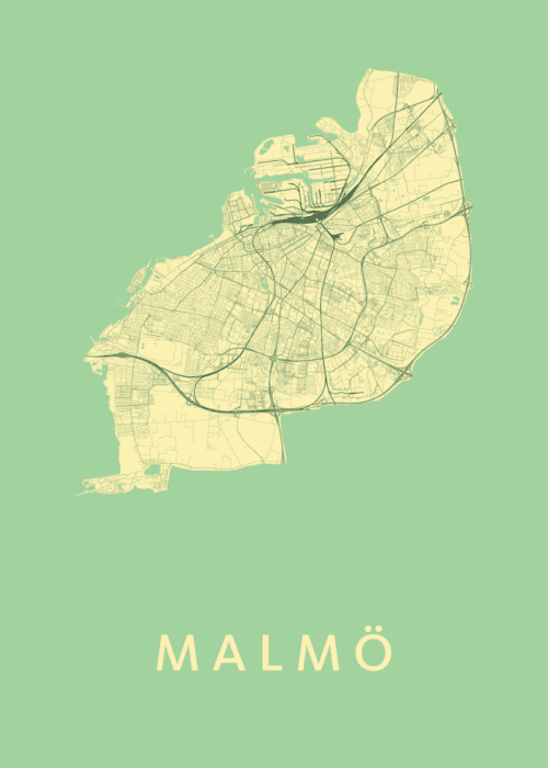 Malmö Stadskaart - Spring poster