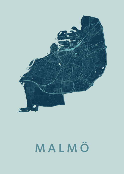 Malmö Stadskaart - Mint poster