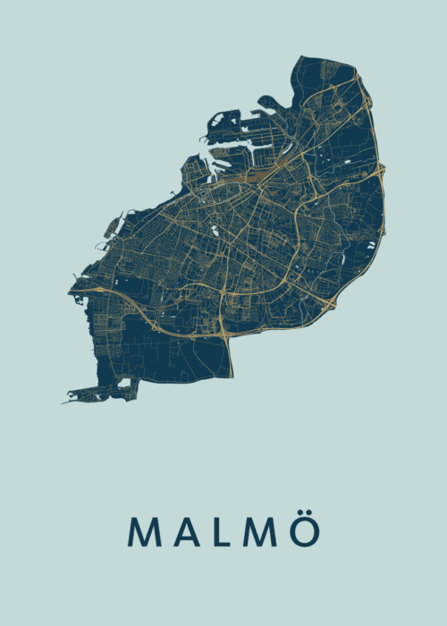 Malmö Stadskaart - Prussian poster
