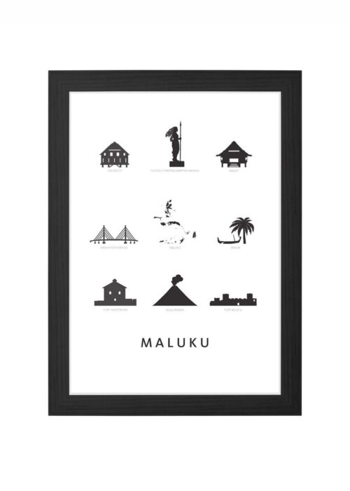 Molukken - Architectuur - Poster ingelijst in zwarte lijst