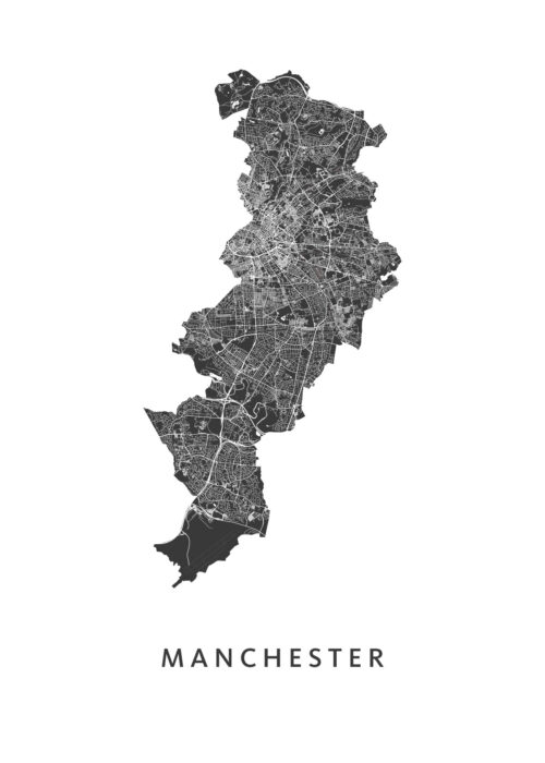 Manchester Stadskaart Poster
