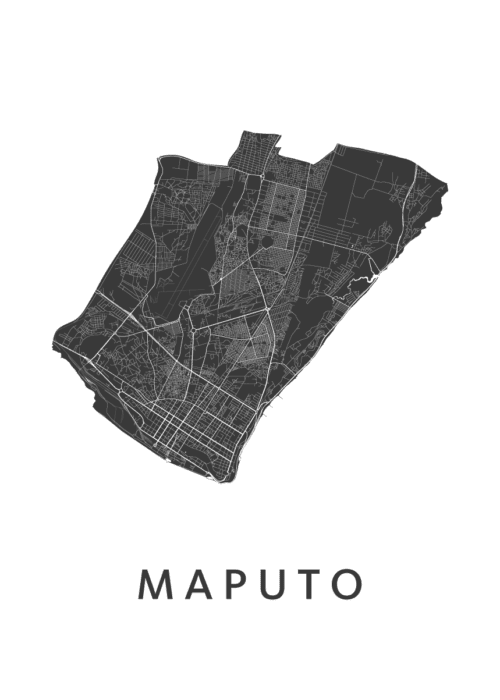 Maputo Stadskaart Poster Kopen
