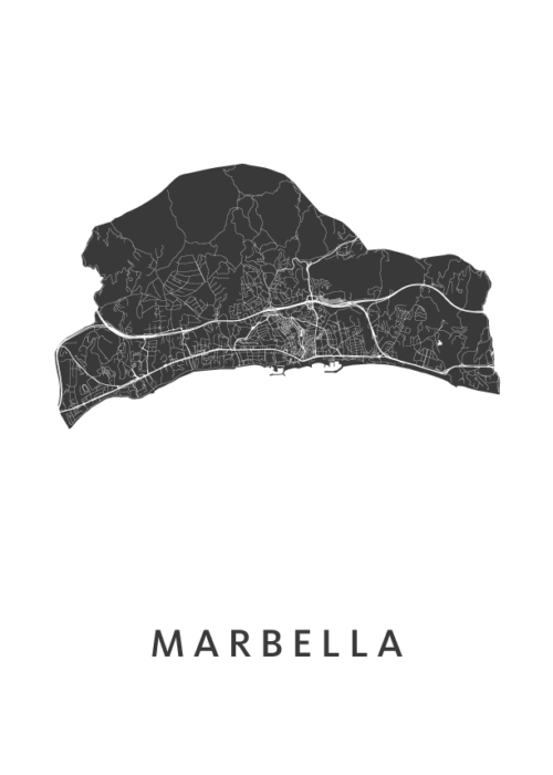 Marbella Kaart Poster